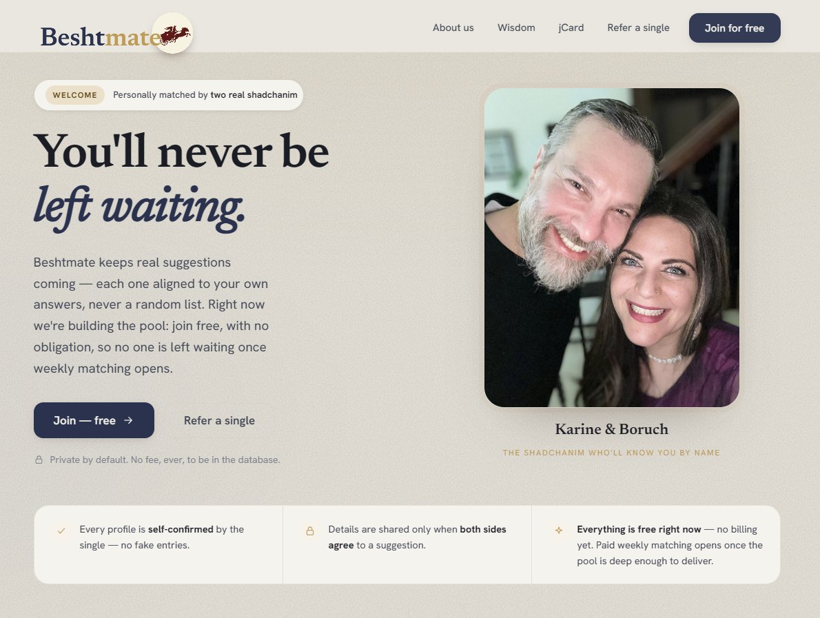 BeshtMate — the Rabbi's shidduch service